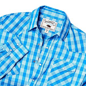 MENS PALAKA CHANNEL BLUE Western style shirt